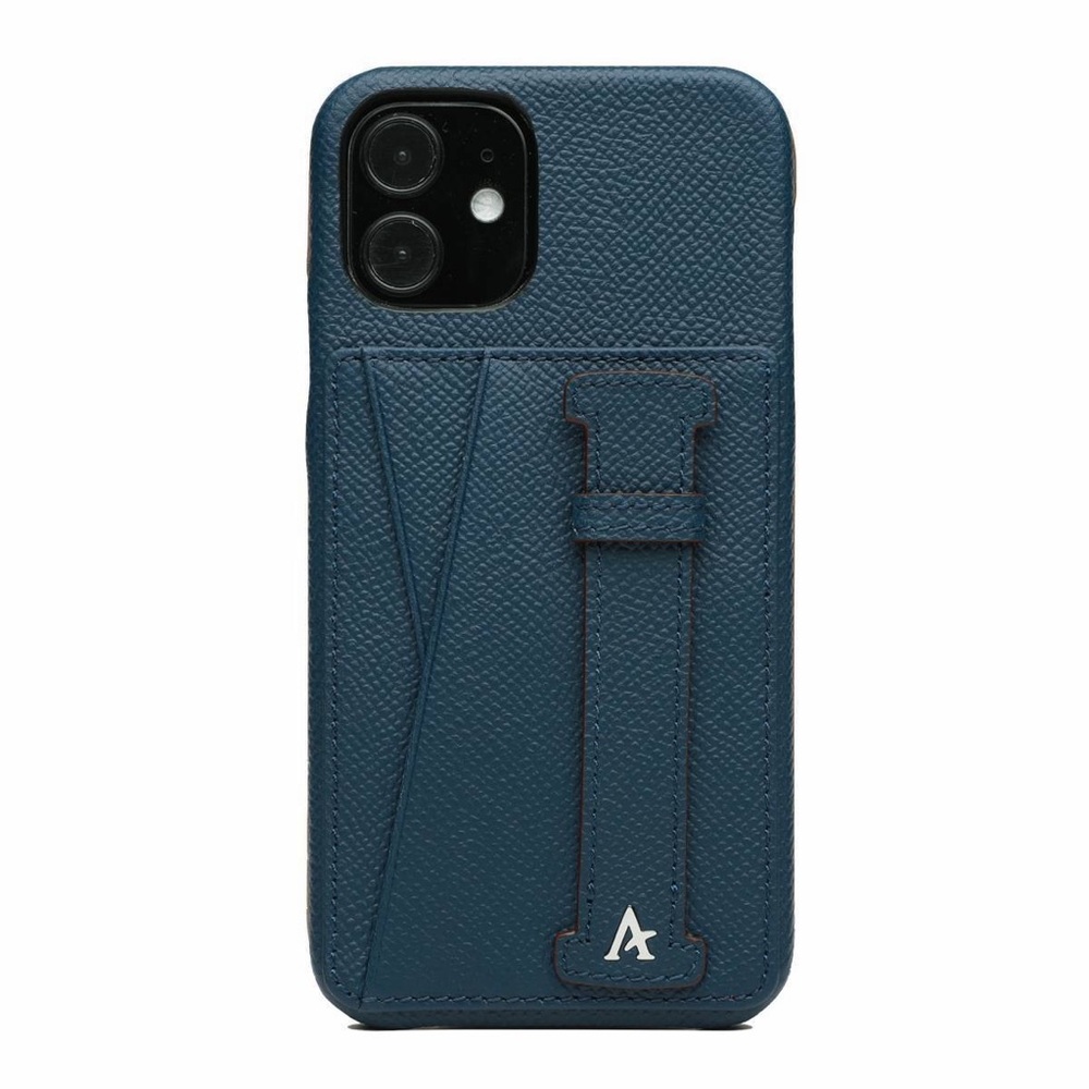 LEATHER IPHONE 12 MINI CARD SLOT FINGER LOOP CASE